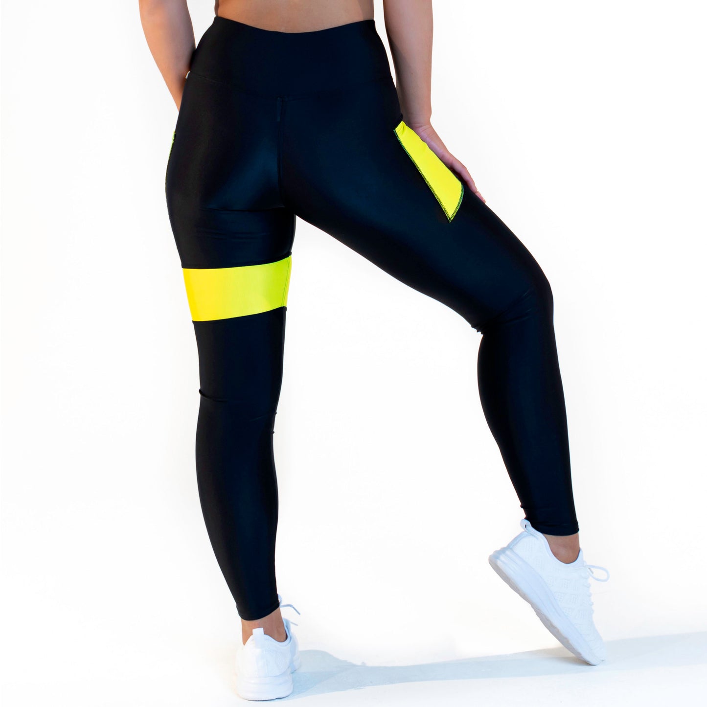 CALAO | Legging taille haute - jaune fluo