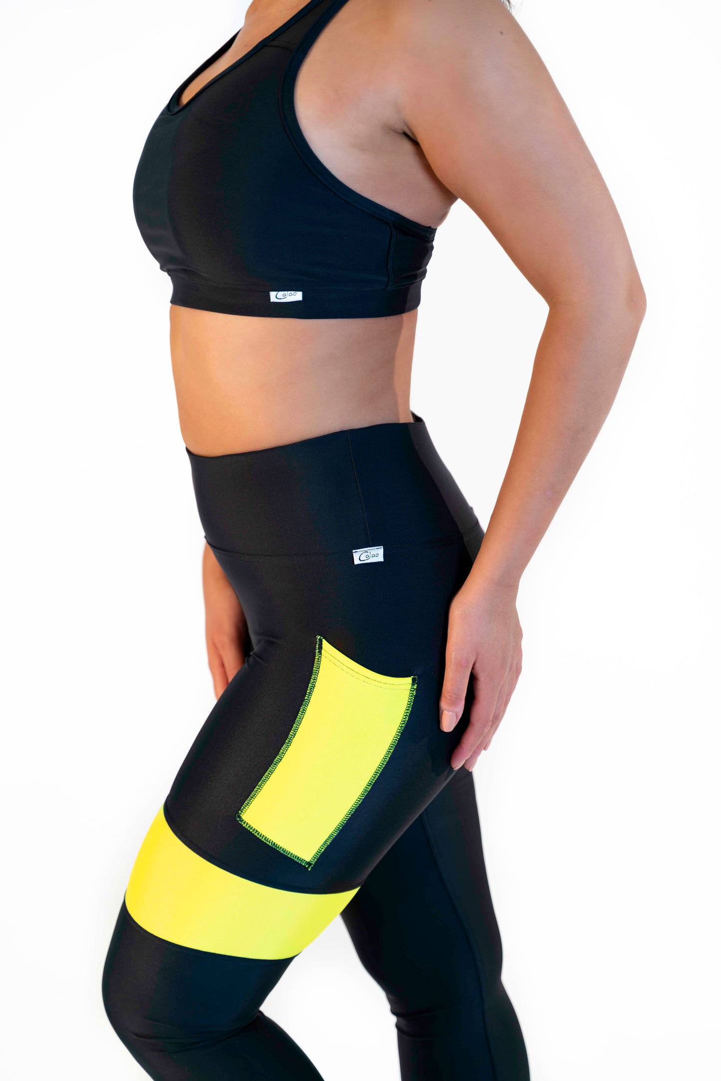 CALAO | Legging taille haute - jaune fluo