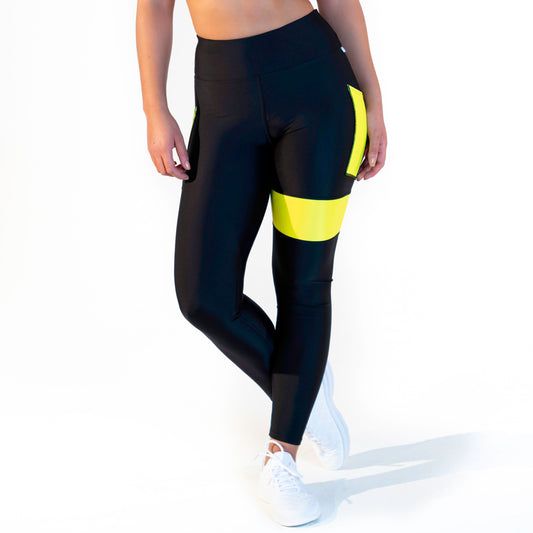 CALAO | Legging taille haute - jaune fluo